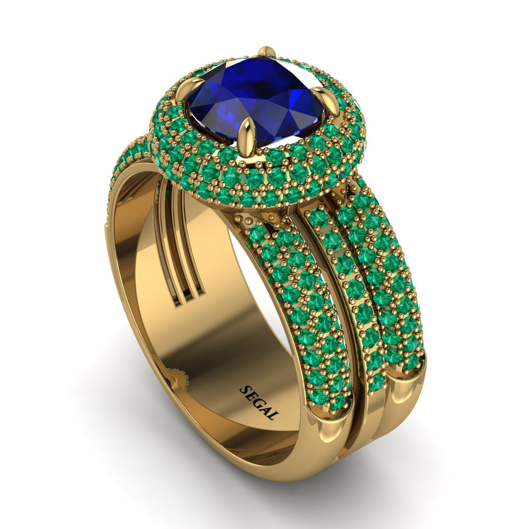 Sapphire Halo Luxury Pave Engagement Ring - Sierra No. 28