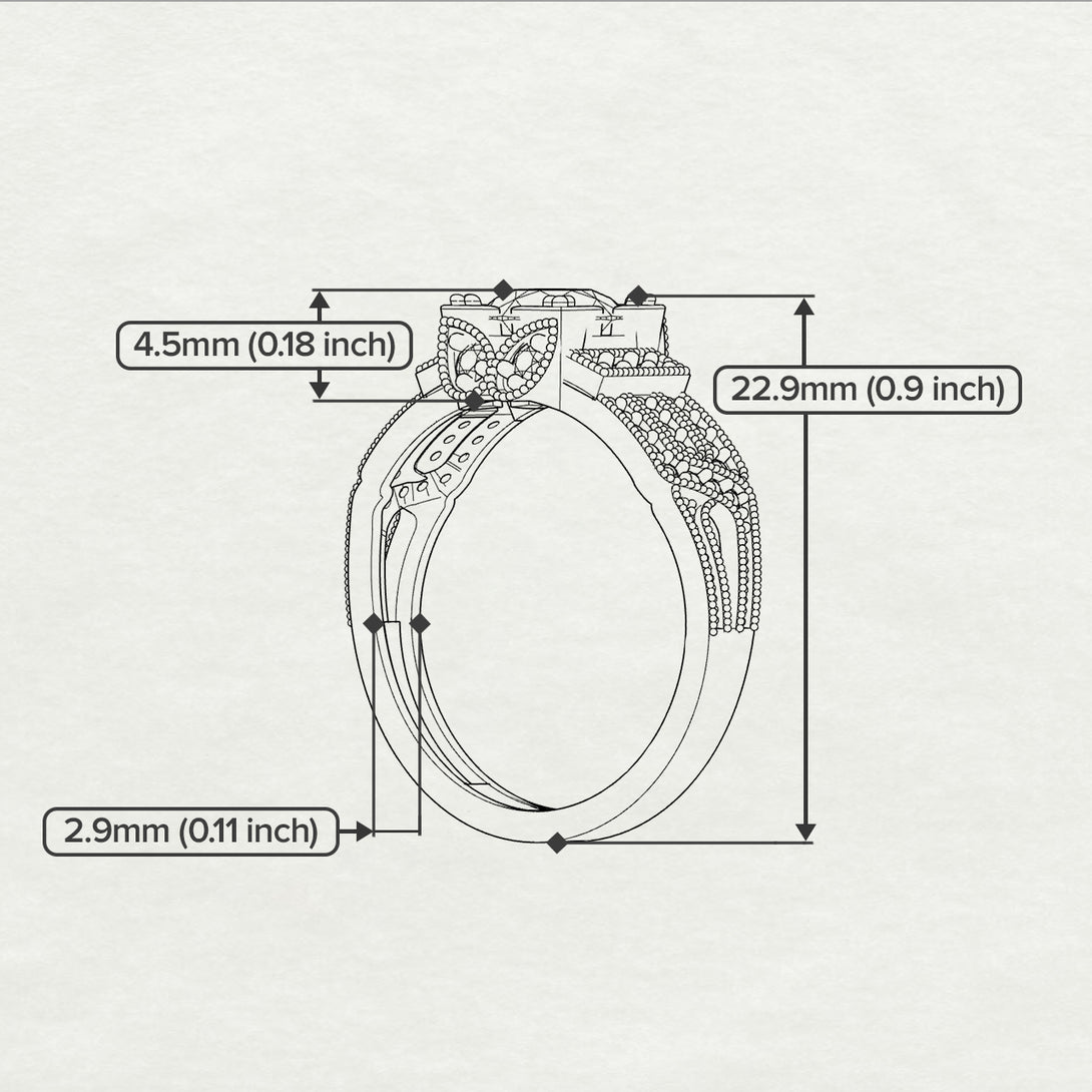 Sapphire Milgrain Gold Engagement Ring - Lyric No. 28