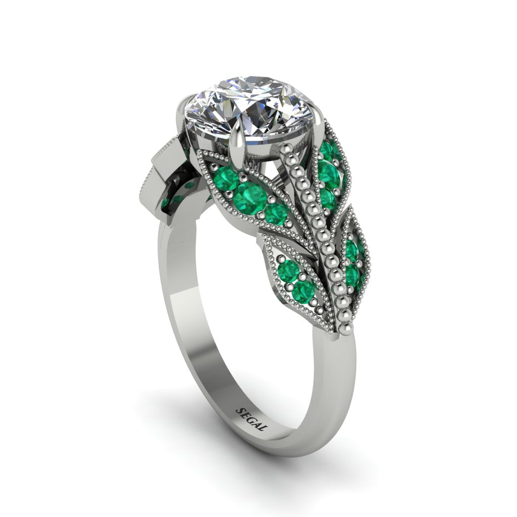 Diamond Majestic Leaf Gold Engagement Ring - Makenna No. 18
