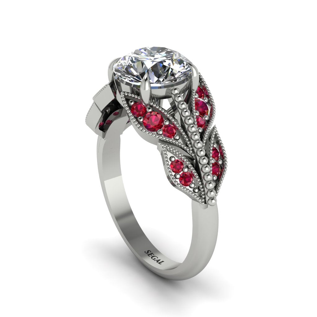 Diamond Majestic Leaf Gold Engagement Ring - Makenna No. 48
