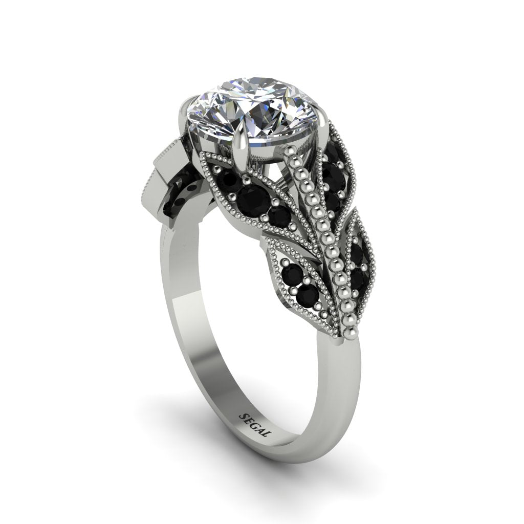 Diamond Majestic Leaf Gold Engagement Ring - Makenna No. 33
