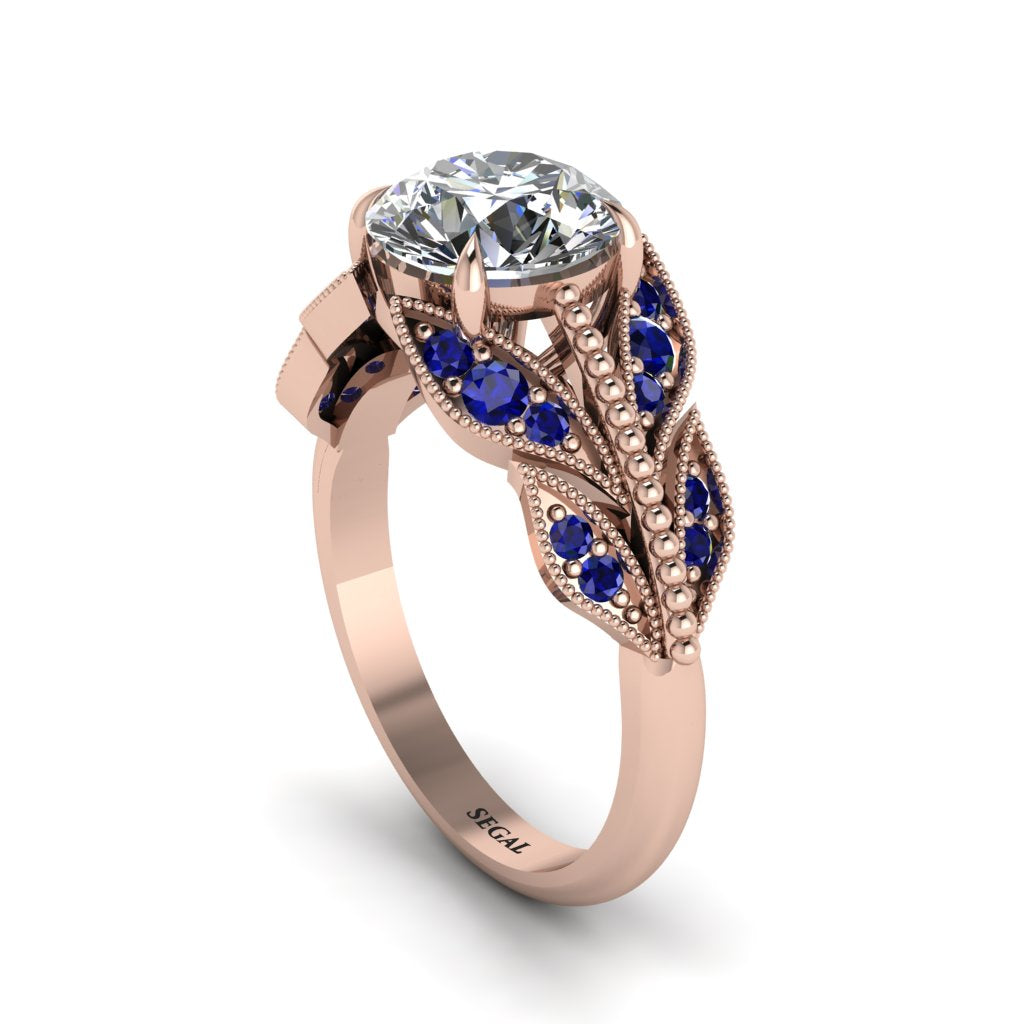 Diamond Majestic Leaf Gold Engagement Ring - Makenna No. 62