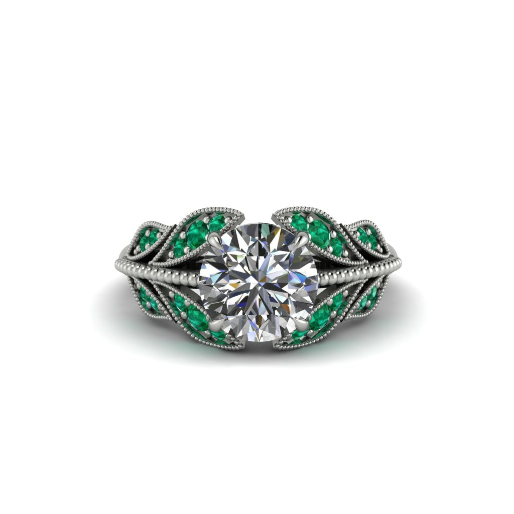 Diamond Majestic Leaf Gold Engagement Ring - Makenna No. 18