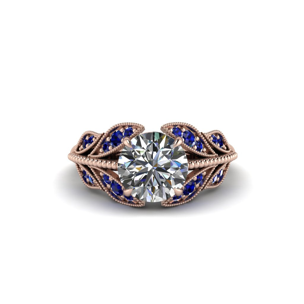 Diamond Majestic Leaf Gold Engagement Ring - Makenna No. 62