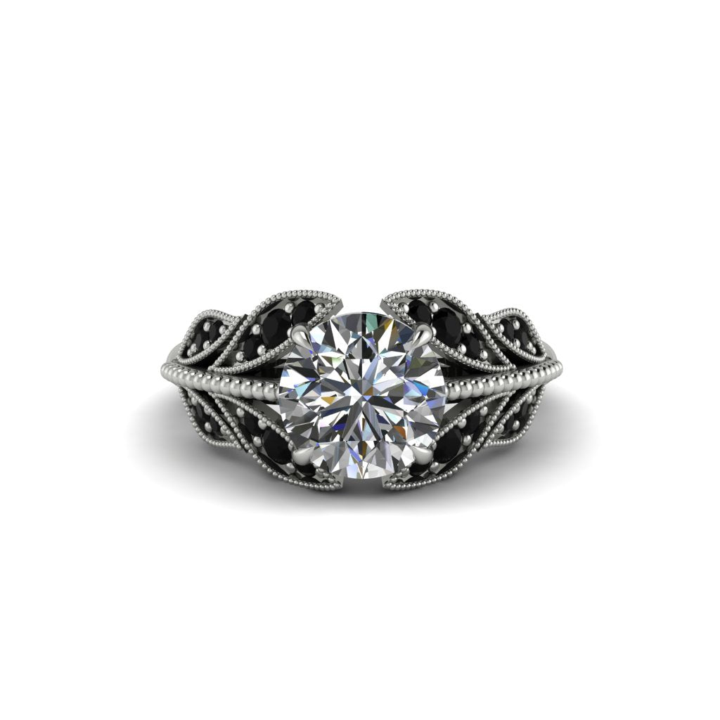 Diamond Majestic Leaf Gold Engagement Ring - Makenna No. 33