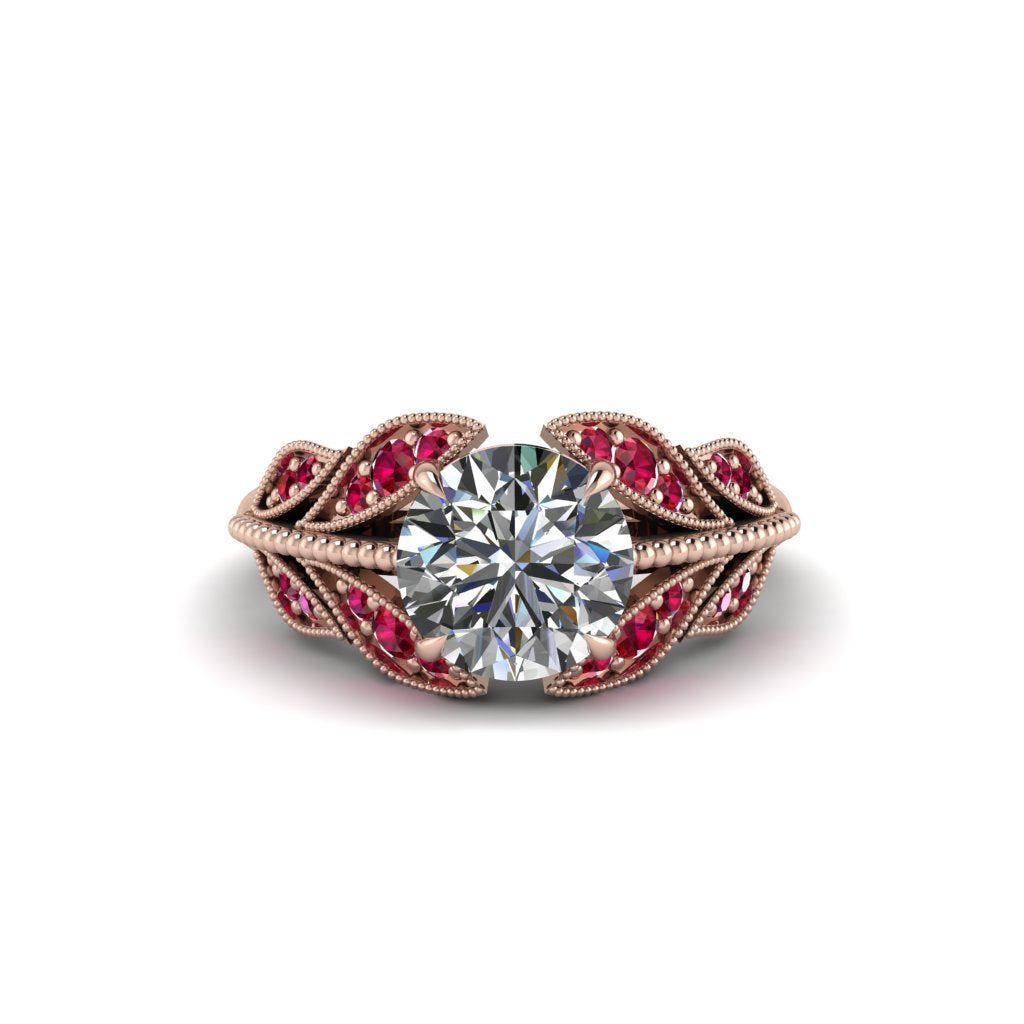 Diamond Majestic Leaf Gold Engagement Ring - Makenna No. 47