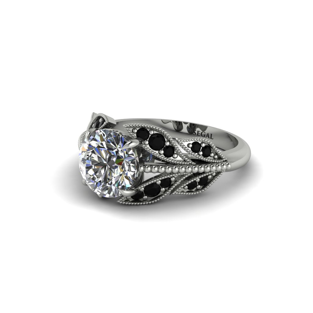 Diamond Majestic Leaf Gold Engagement Ring - Makenna No. 33