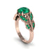 Emerald Majestic Leaf Gold Engagement Ring - Makenna No. 20