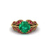 Emerald Majestic Leaf Gold Engagement Ring - Makenna No. 49