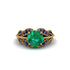 Emerald Majestic Leaf Gold Engagement Ring - Makenna No. 64