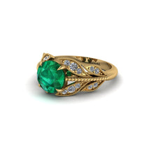 Emerald Majestic Leaf Gold Engagement Ring - Makenna No. 4 image 1