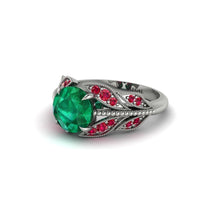 Emerald Majestic Leaf Gold Engagement Ring - Makenna No. 51 image 1