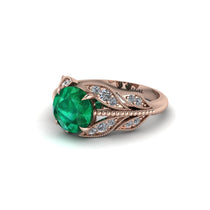 Emerald Majestic Leaf Gold Engagement Ring - Makenna No. 5 image 1