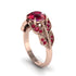 Ruby Majestic Leaf Gold Engagement Ring - Makenna No. 56
