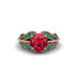 Ruby Majestic Leaf Gold Engagement Ring - Makenna No. 26