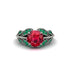 Ruby Majestic Leaf Gold Engagement Ring - Makenna No. 27