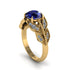 Sapphire Majestic Leaf Gold Engagement Ring - Makenna No. 13