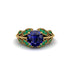 Sapphire Majestic Leaf Gold Engagement Ring - Makenna No. 28