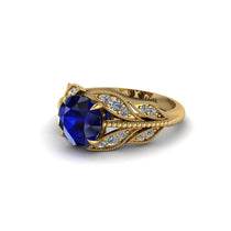 Sapphire Majestic Leaf Gold Engagement Ring - Makenna No. 13 image 1