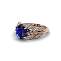 Sapphire Majestic Leaf Gold Engagement Ring - Makenna No. 14 image 1
