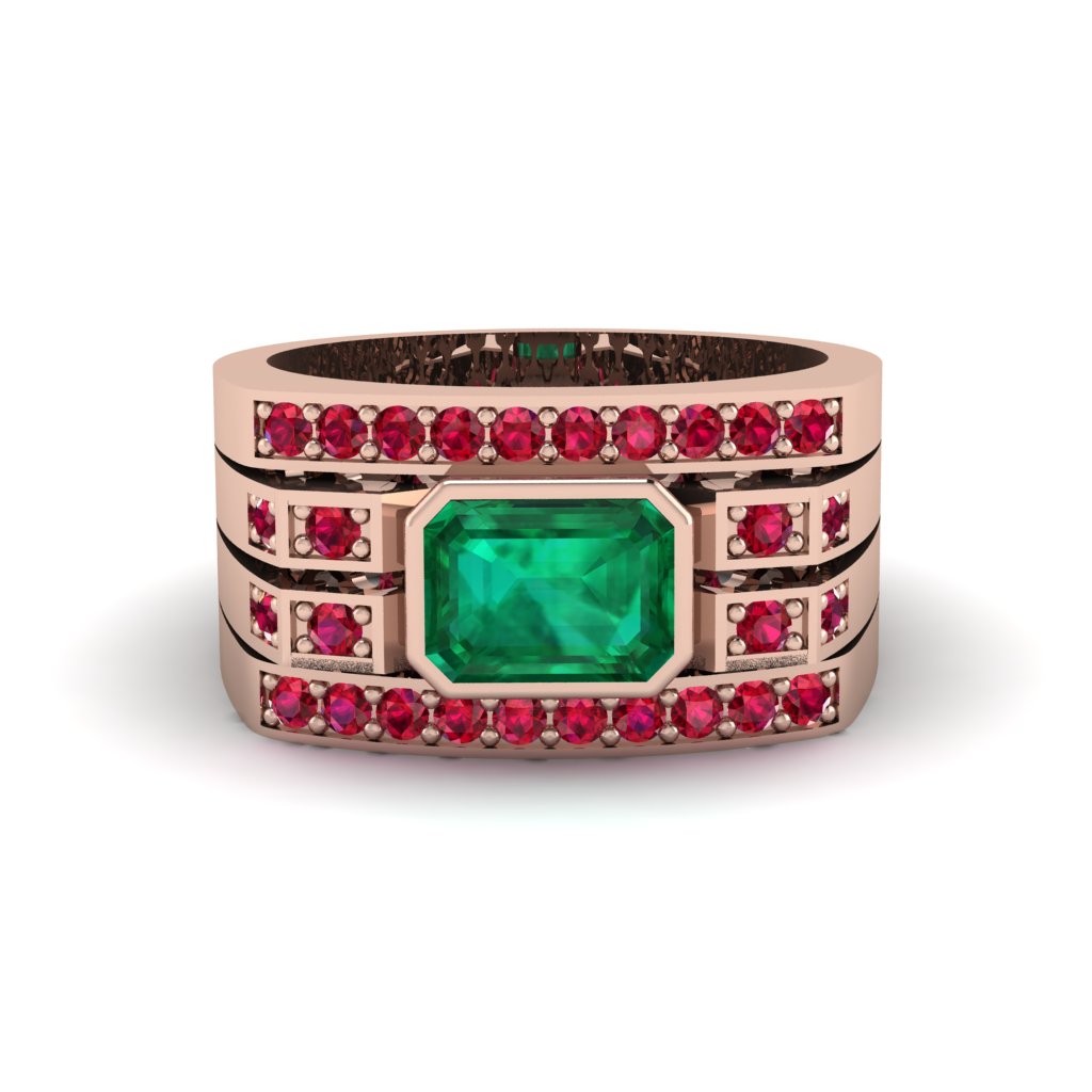 Emerald Majestic Splendor Men's Ring - Shiloh No. 50