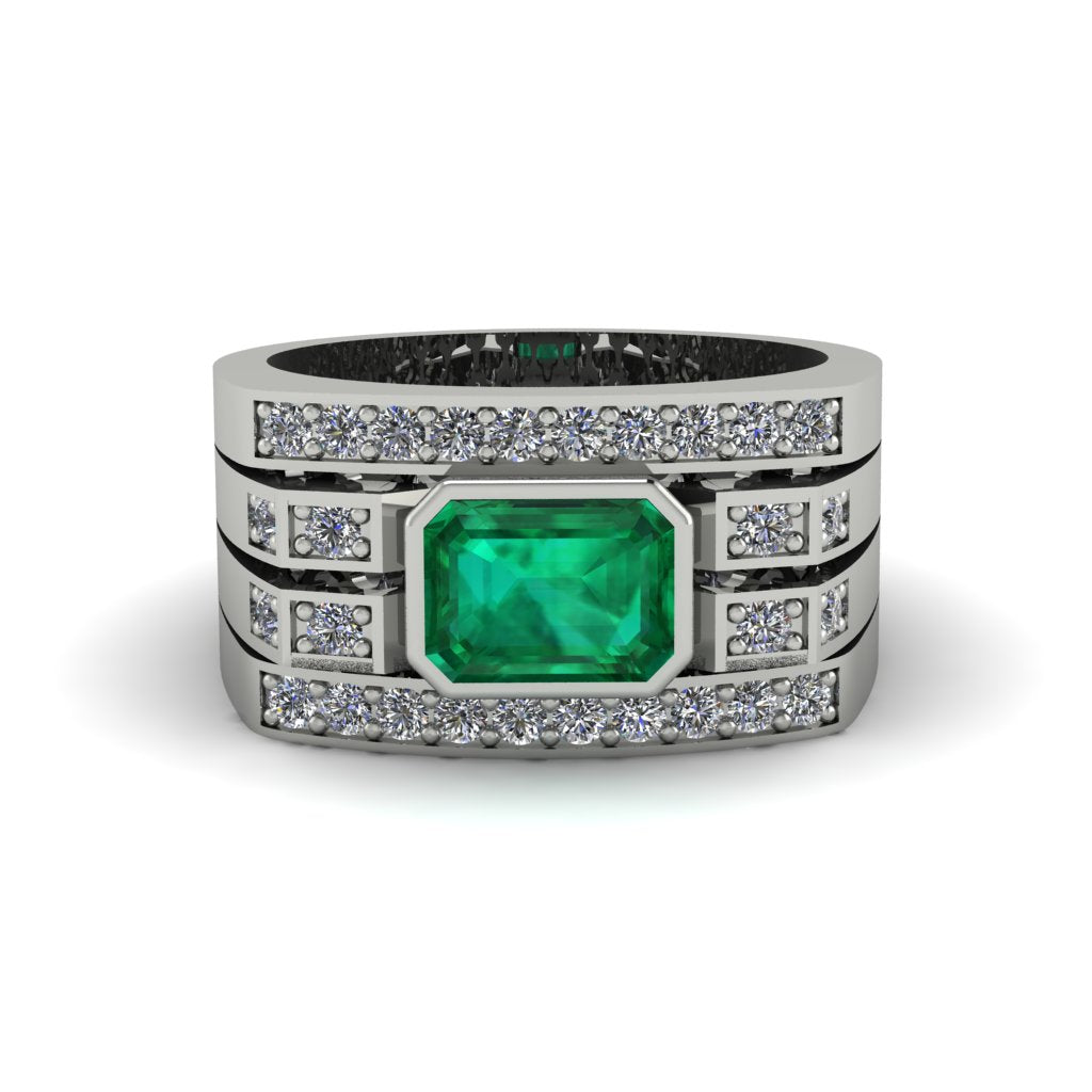 Emerald Majestic Splendor Men's Ring - Shiloh No. 6