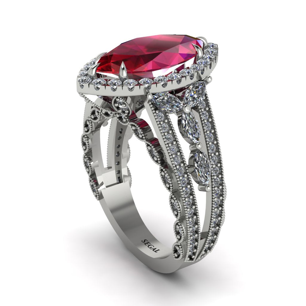 Ruby Majestic Splendor Engagement Ring - Antonella No. 12