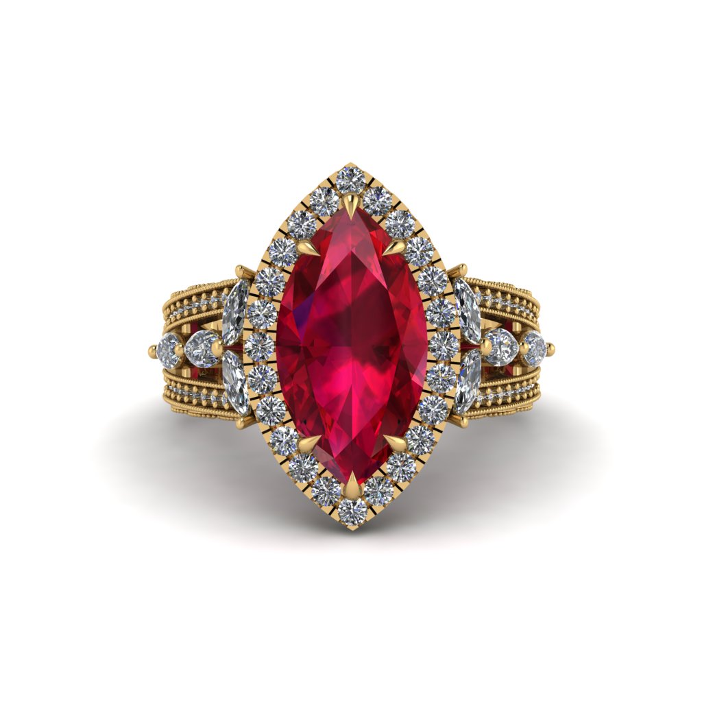 Ruby Majestic Splendor Engagement Ring - Antonella No. 10