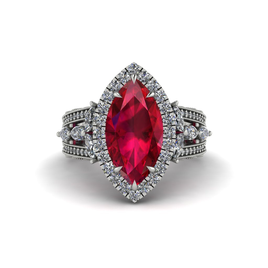 Ruby Majestic Splendor Engagement Ring - Antonella No. 12