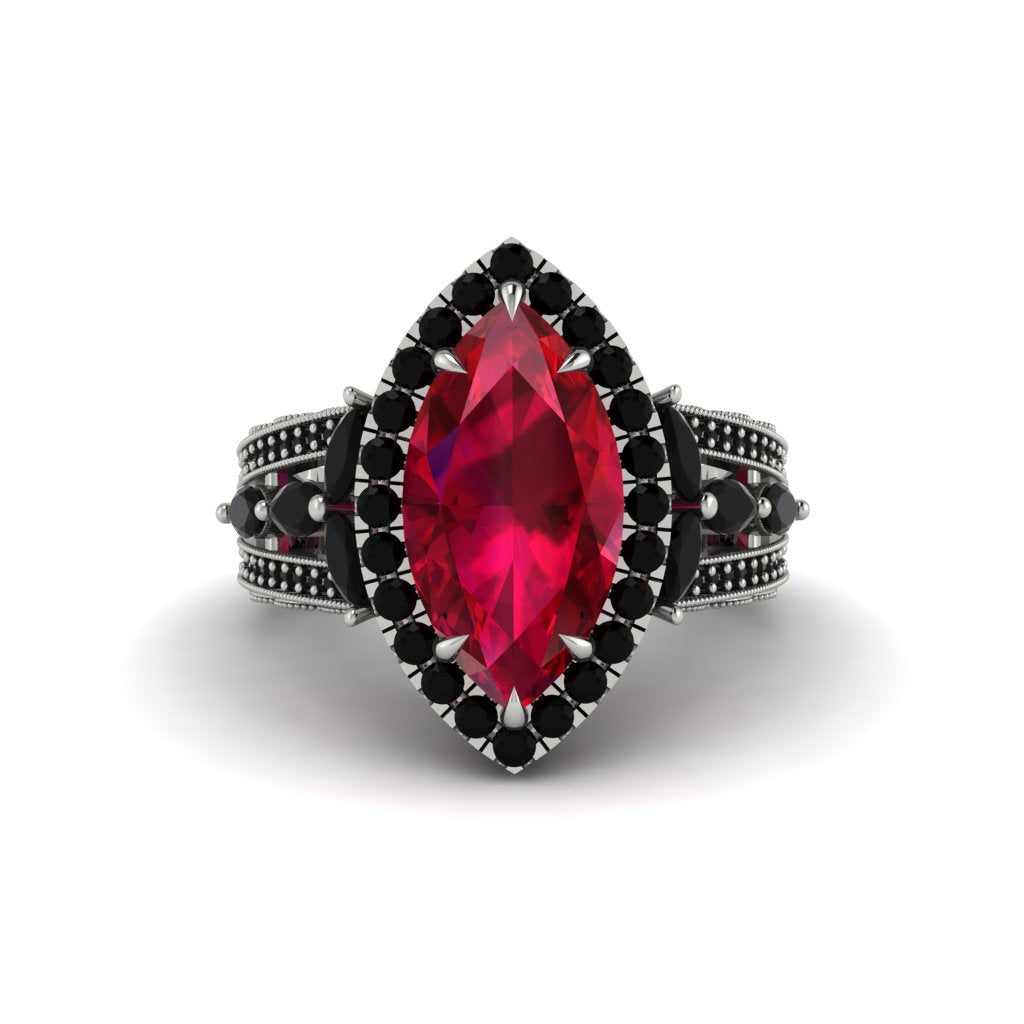 Ruby Majestic Splendor Engagement Ring - Antonella No. 42