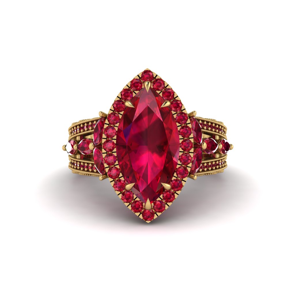 Ruby Majestic Splendor Engagement Ring - Antonella No. 55
