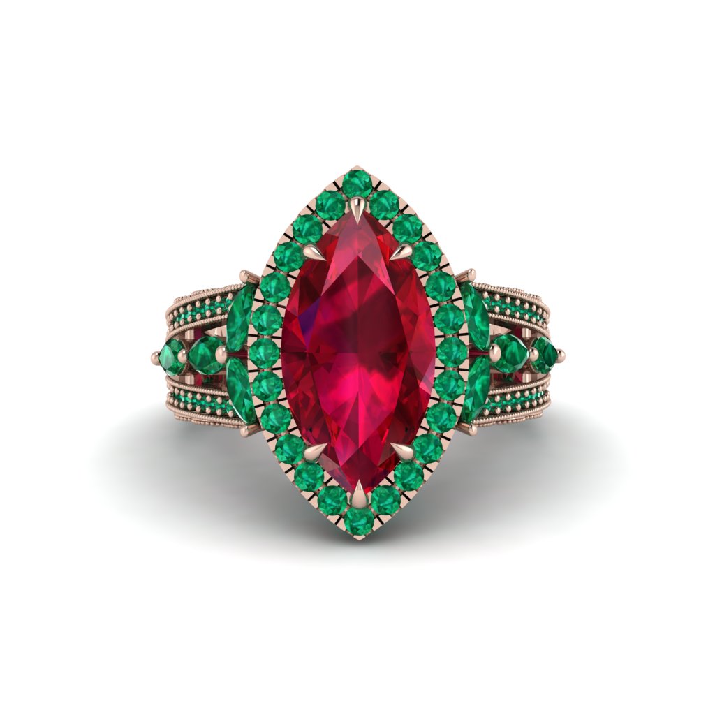 Ruby Majestic Splendor Engagement Ring - Antonella No. 26