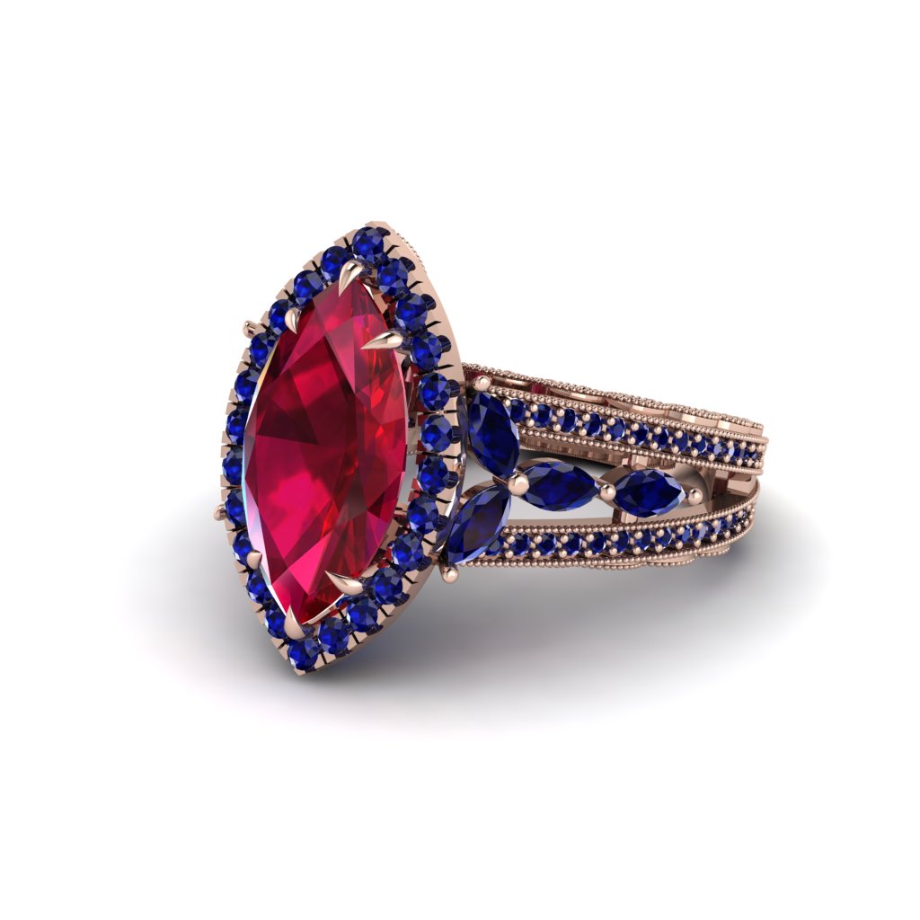Ruby Majestic Splendor Engagement Ring - Antonella No. 71
