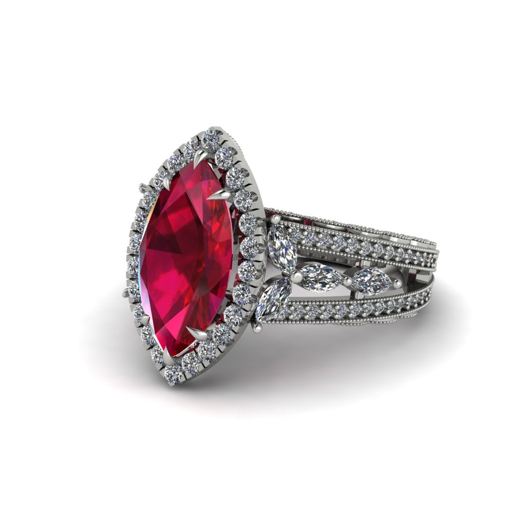 Ruby Majestic Splendor Engagement Ring - Antonella No. 12