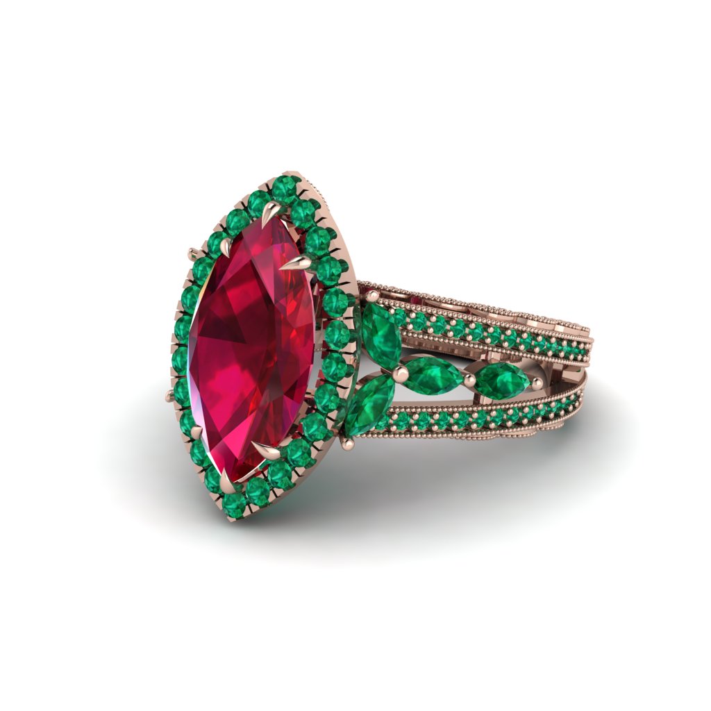Ruby Majestic Splendor Engagement Ring - Antonella No. 26