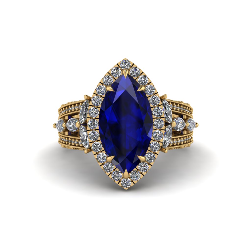 Sapphire Majestic Splendor Engagement Ring - Antonella No. 13