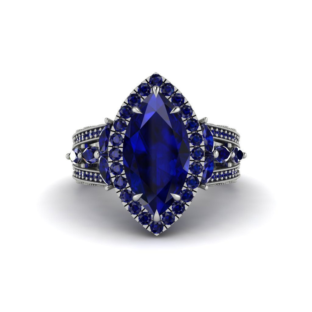 Sapphire Majestic Splendor Engagement Ring - Antonella No. 75