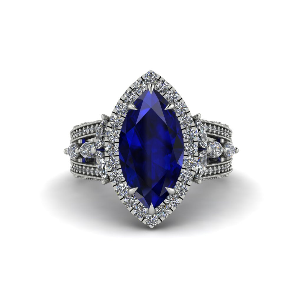 Sapphire Majestic Splendor Engagement Ring - Antonella No. 15