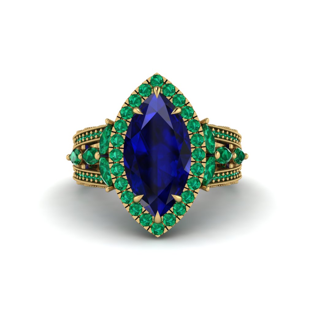 Sapphire Majestic Splendor Engagement Ring - Antonella No. 28