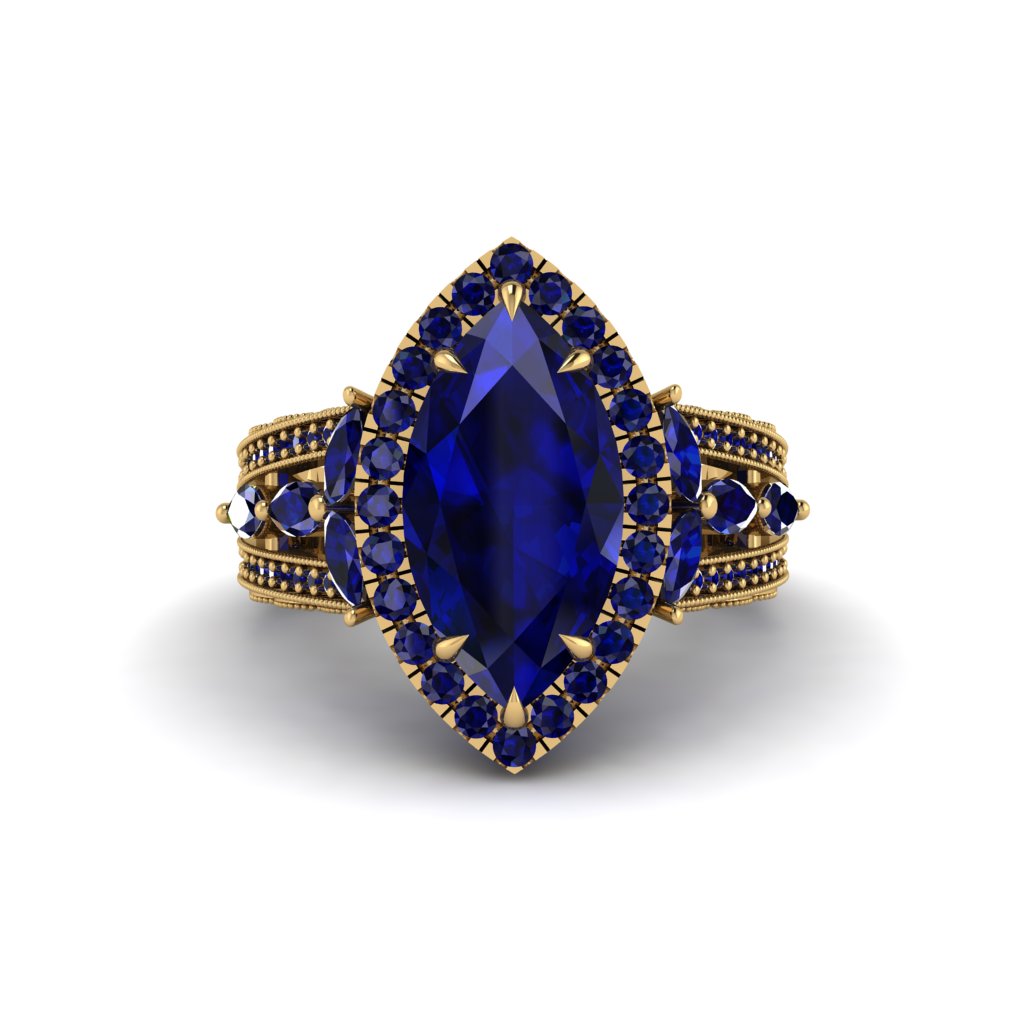 Sapphire Majestic Splendor Engagement Ring - Antonella No. 73
