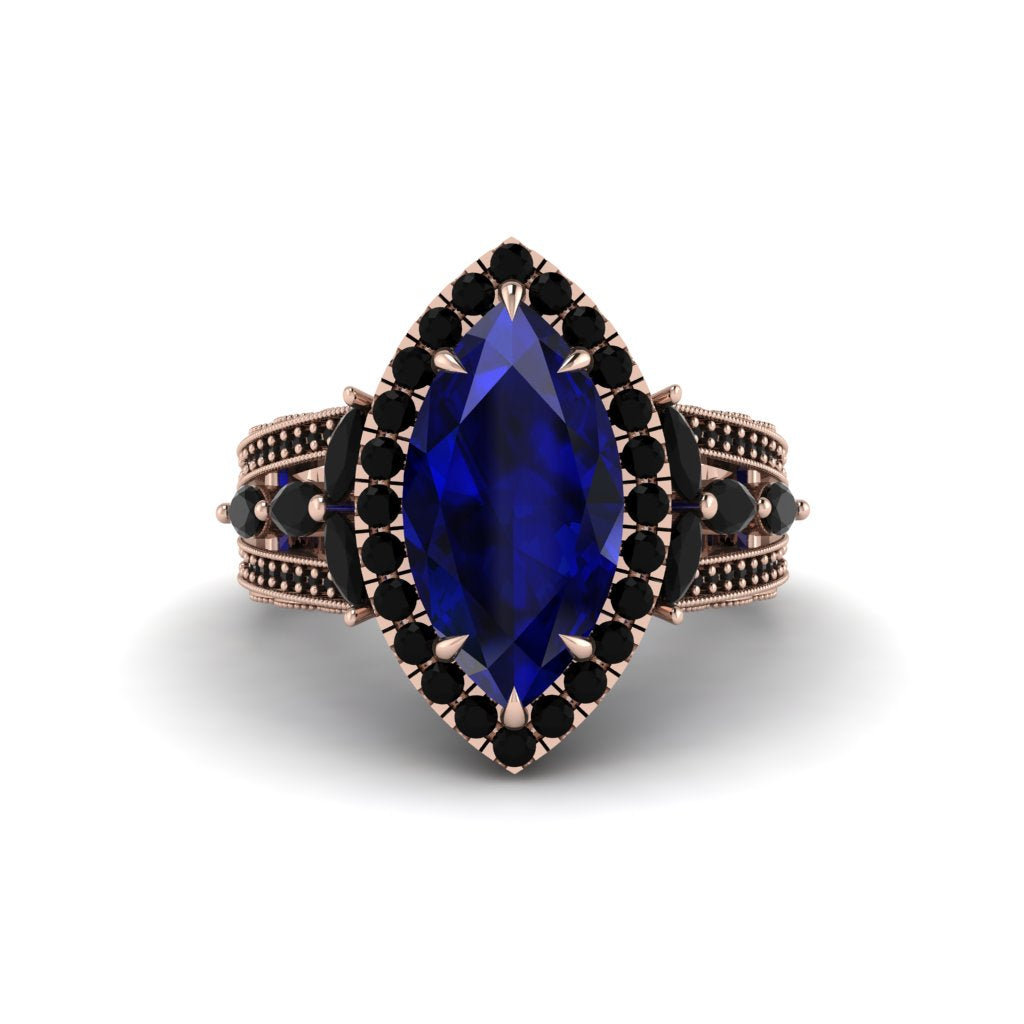 Sapphire Majestic Splendor Engagement Ring - Antonella No. 44