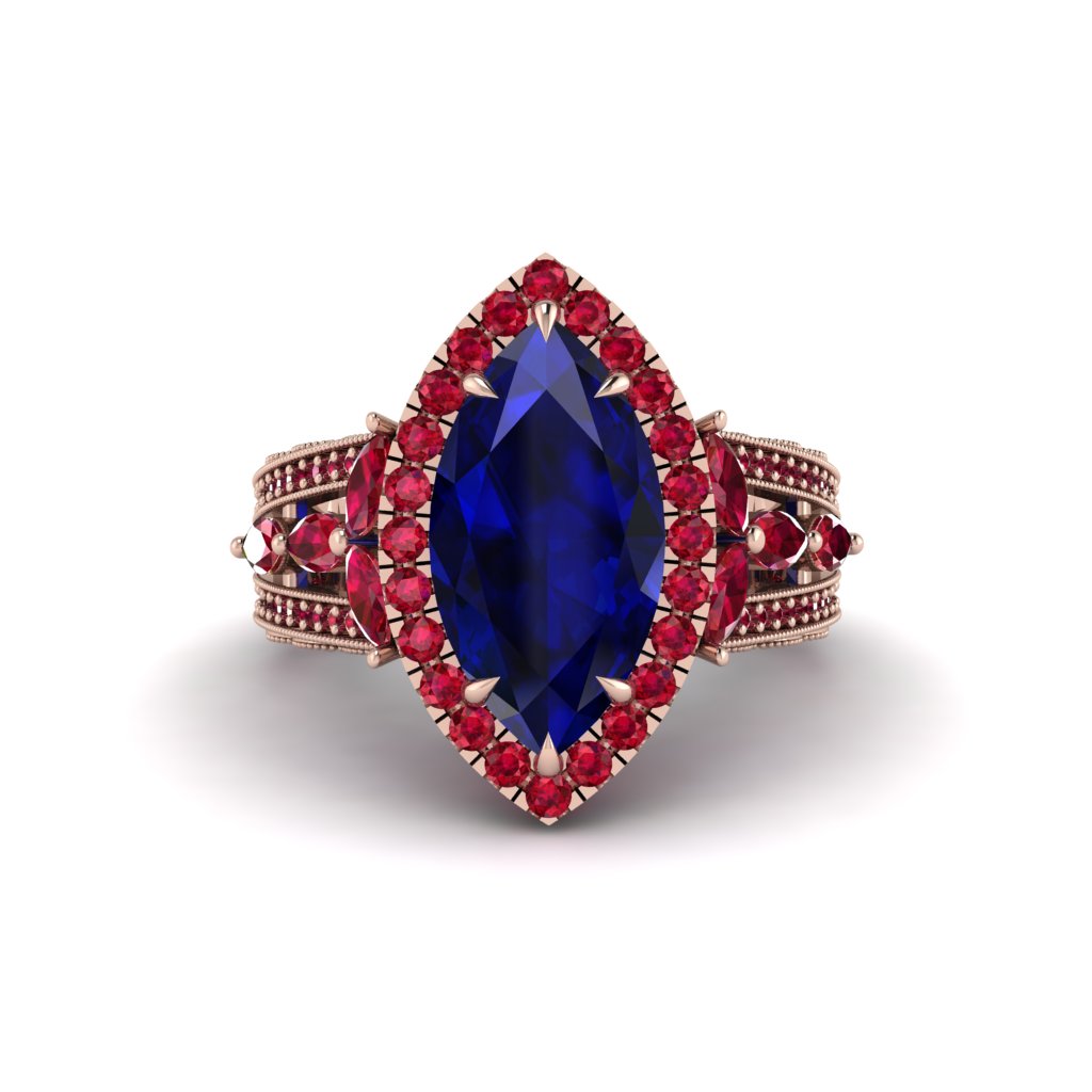 Sapphire Majestic Splendor Engagement Ring - Antonella No. 59