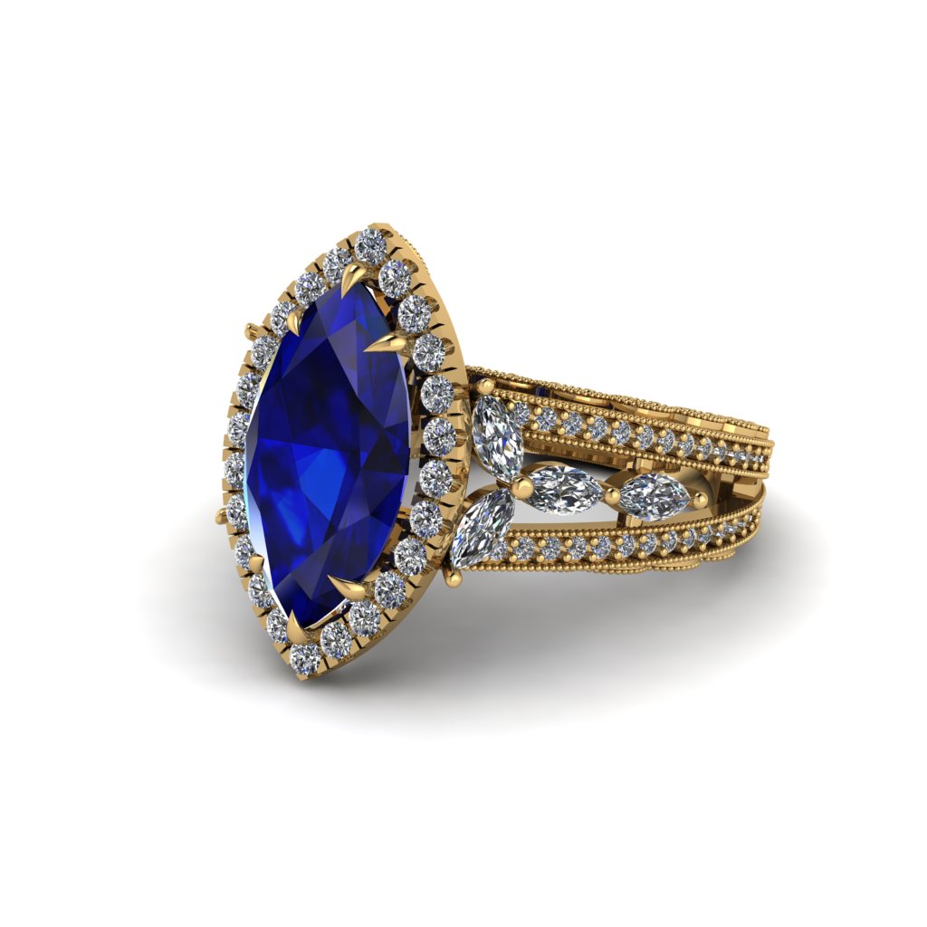 Sapphire Majestic Splendor Engagement Ring - Antonella No. 13