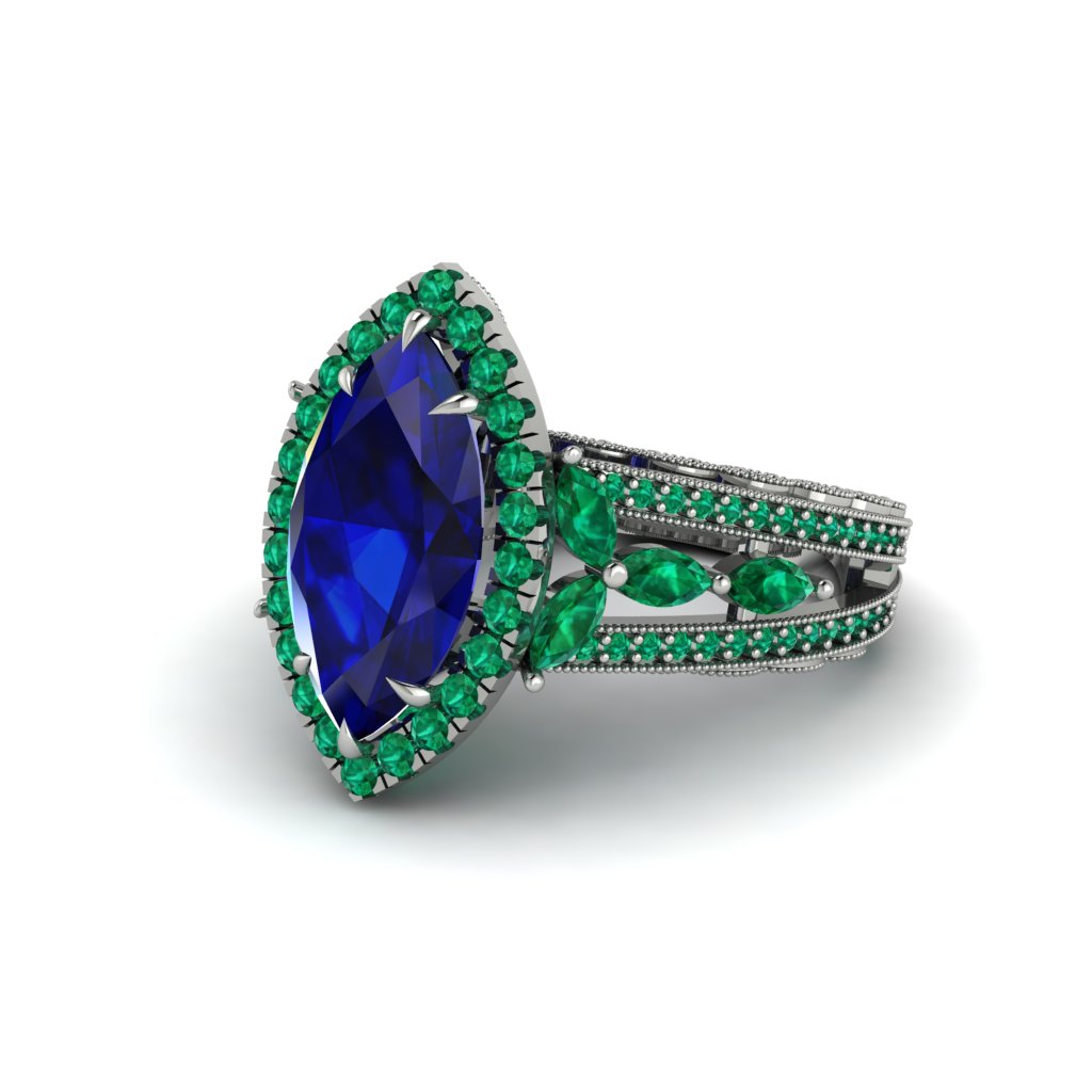 Sapphire Majestic Splendor Engagement Ring - Antonella No. 30