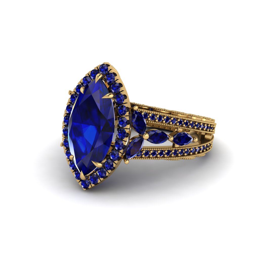 Sapphire Majestic Splendor Engagement Ring - Antonella No. 73