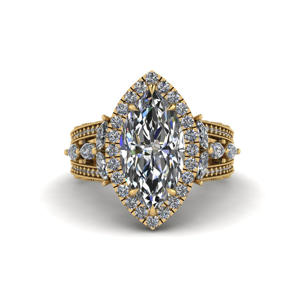 Diamond Majestic Splendor Engagement Ring - Antonella No. 1