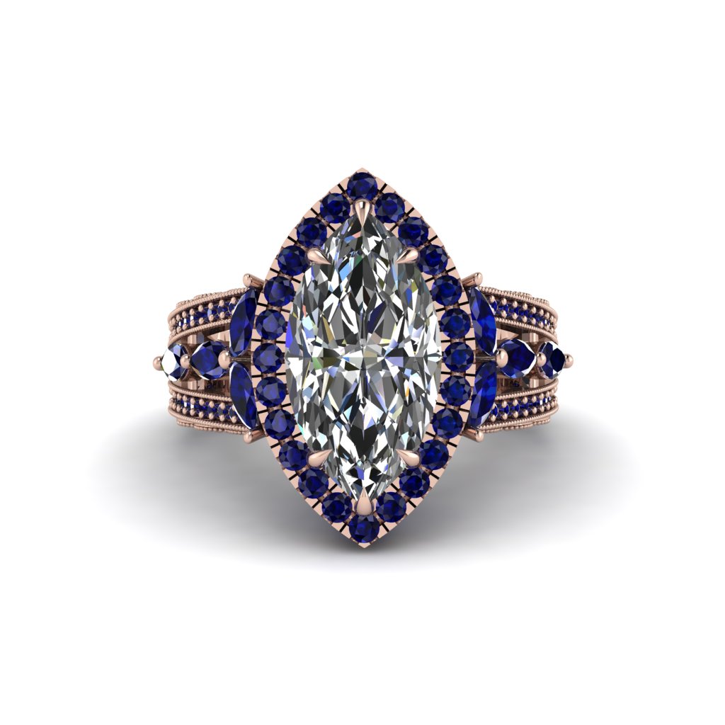 Diamond Majestic Splendor Engagement Ring - Antonella No. 62
