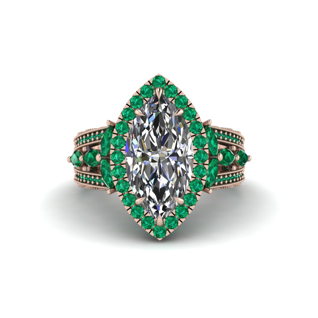 Diamond Majestic Splendor Engagement Ring - Antonella No. 17