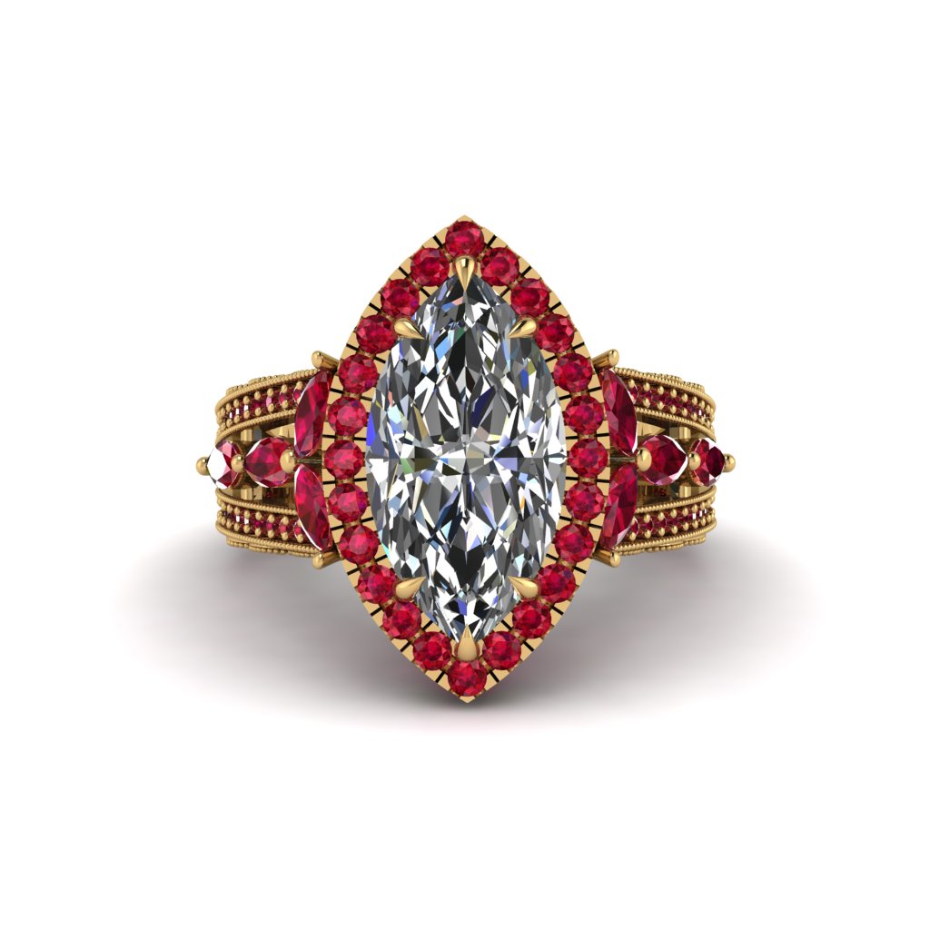 Diamond Majestic Splendor Engagement Ring - Antonella No. 46