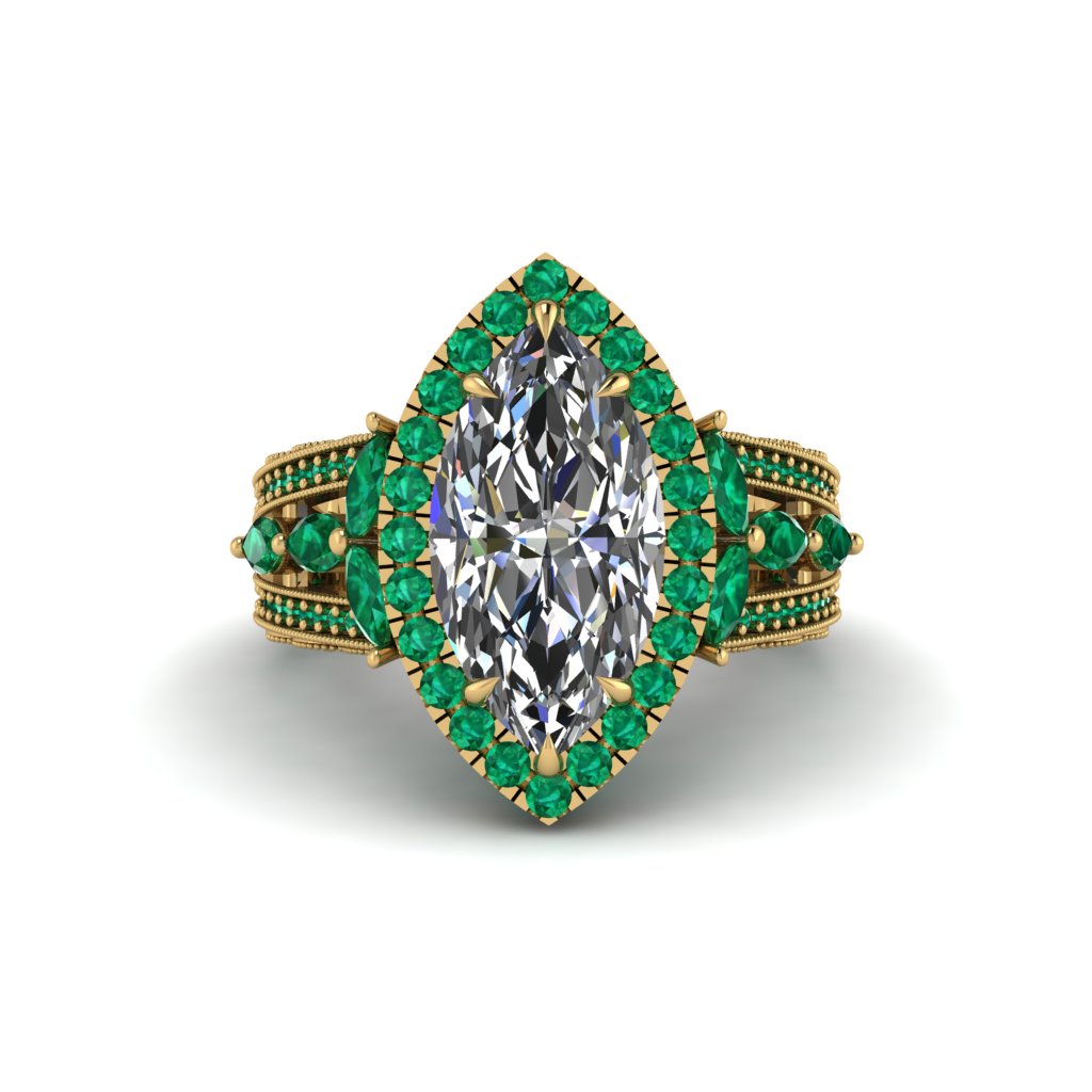 Diamond Majestic Splendor Engagement Ring - Antonella No. 16